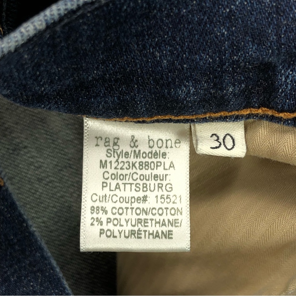 Rag & Bone Standard Issue Fit 2 Slim Leg Jeans Men's Size 30 30X27.5 Blue - Picture 6 of 12
